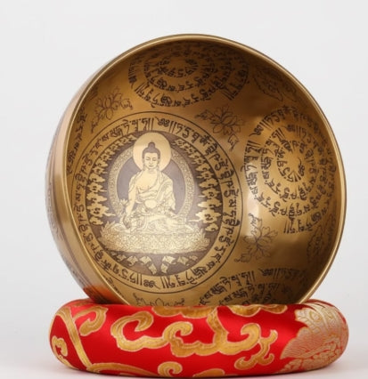 Bol tibétain avec inscription Bouddhiste