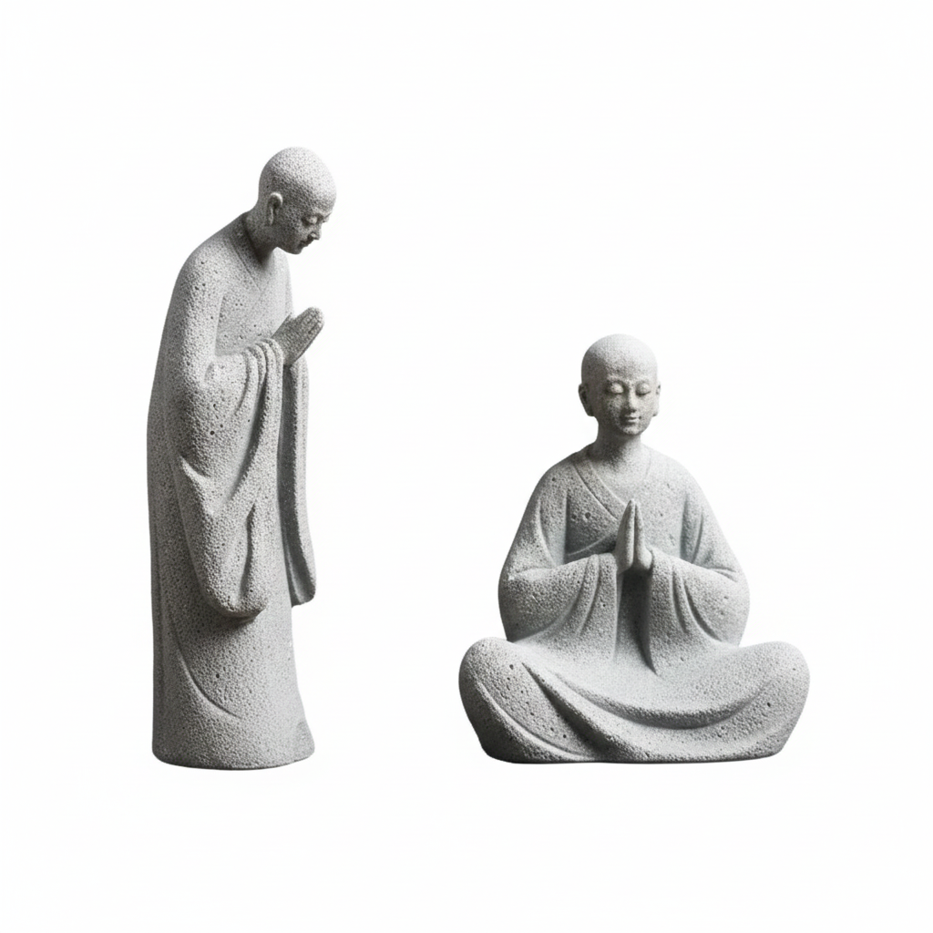 Micro paysage bouddhiste de moine