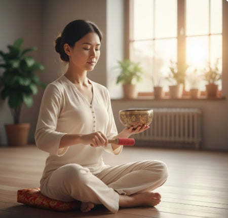 Bol tibétain avec inscription Bouddhiste